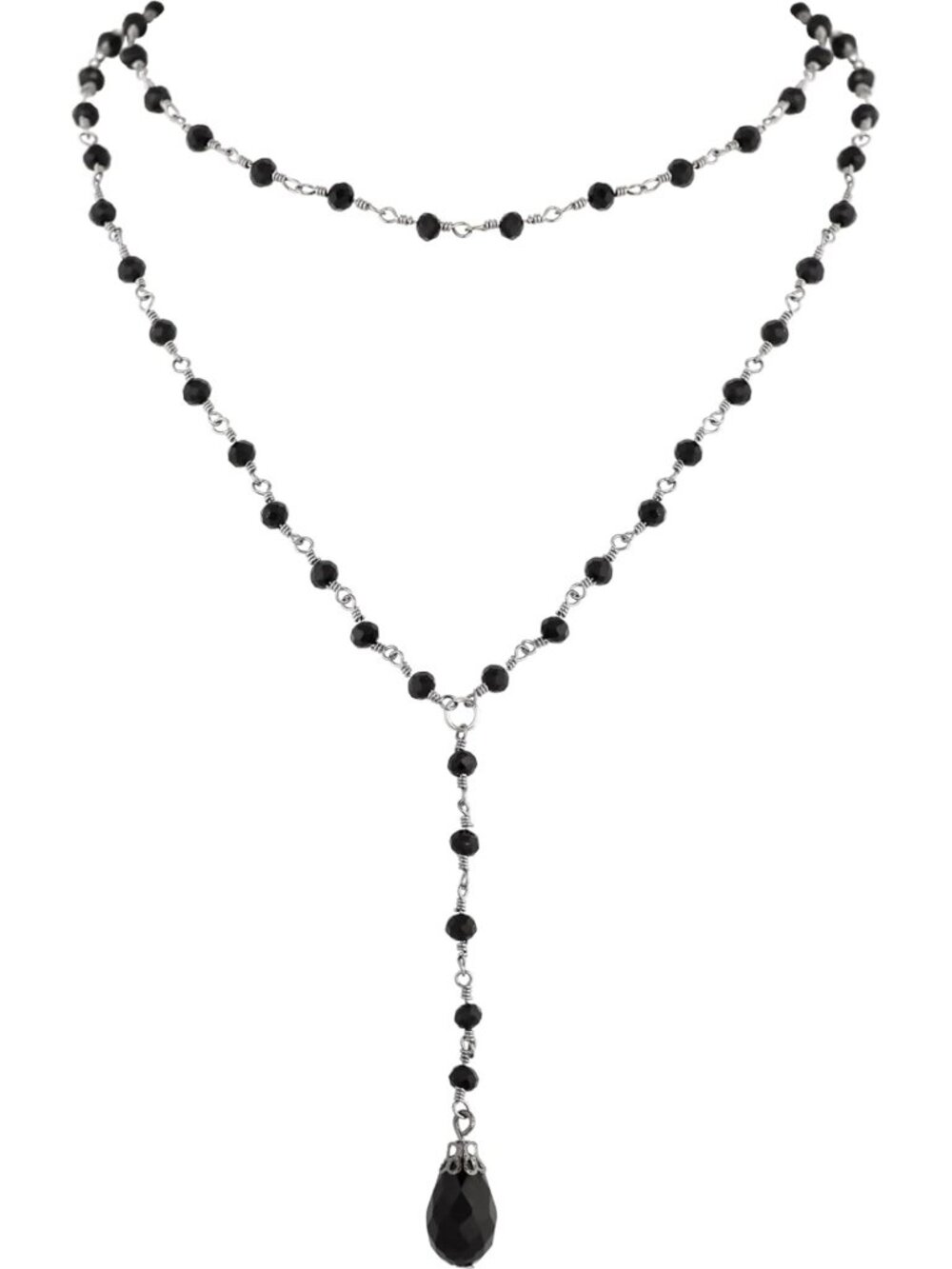 Gothic Layered Black Red Choker Necklace, Dainty Y Design, Beaded Teardrop